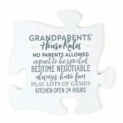 Cheapest 🥰 Signs & Letterboards P. Graham Dunn Grandparents' House Rules Puzzle Piece Sign 👏