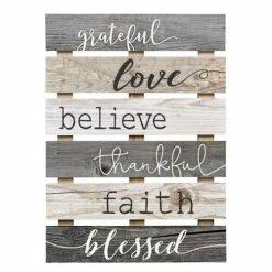 Brand new 🤩 Signs & Letterboards P. Graham Dunn Grateful, Love, Believe, Thankful, Faith, Blessed Pallet Sign ✔️