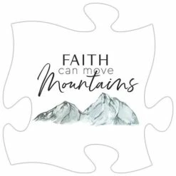 Cheapest 🤩 Signs & Letterboards P. Graham Dunn Faith Can Move Mountains Mini Puzzle Piece Wall Art 😍