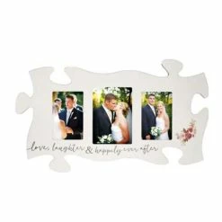 Hot Sale 🥰 Picture Frames P. Graham Dunn Love, Laughter & Happily Ever After Puzzle Plaque 😉